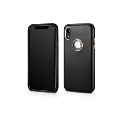 Genuine leather case - exposed logo for iphone xr