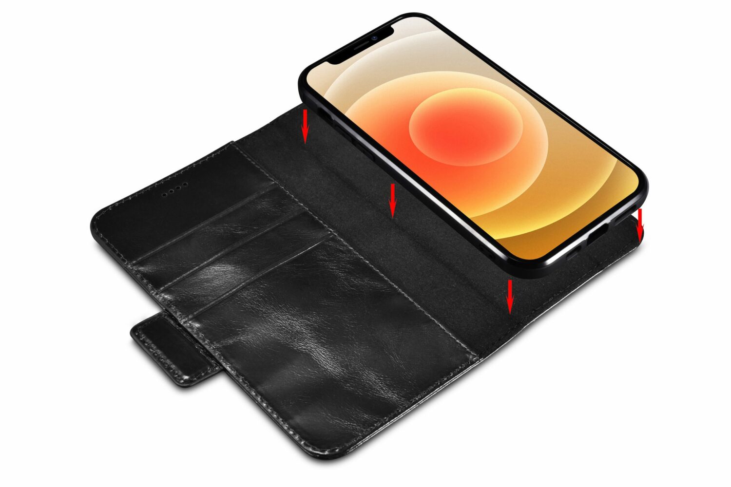 Genuine leather wallet case | 2 in 1 detachable | for iphone 12 / 12 pro - image 3