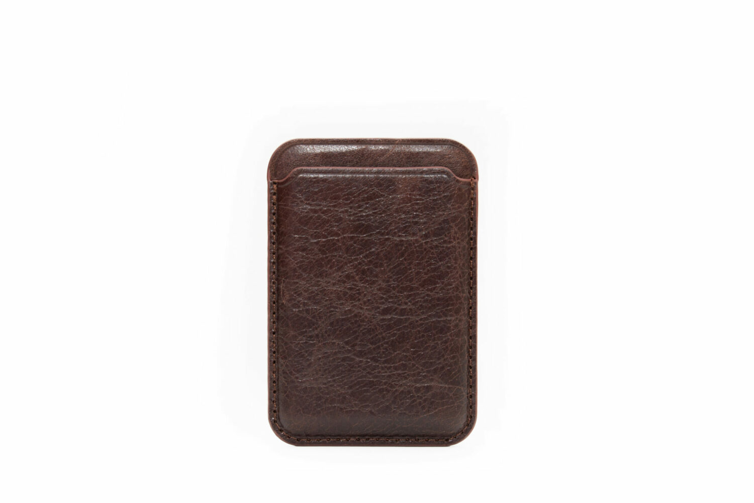 Genuine leather magsafe card holder / magnetic case for iphone - brown