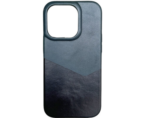 Genuine Leather MagSafe Case For iPhone 12 / 12 Pro - Black / Navy