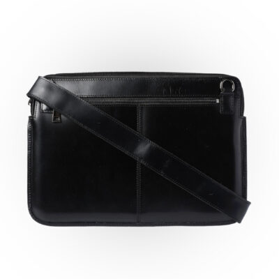 Leather laptop bag with shoulder strap | macbook 15" & 16"