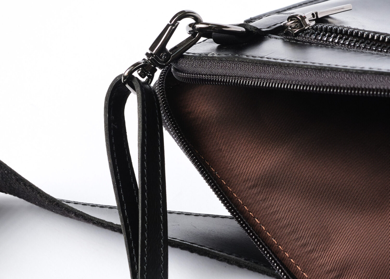 Genuine leather laptop bag with shoulder strap | 13" / 14" black - image 11