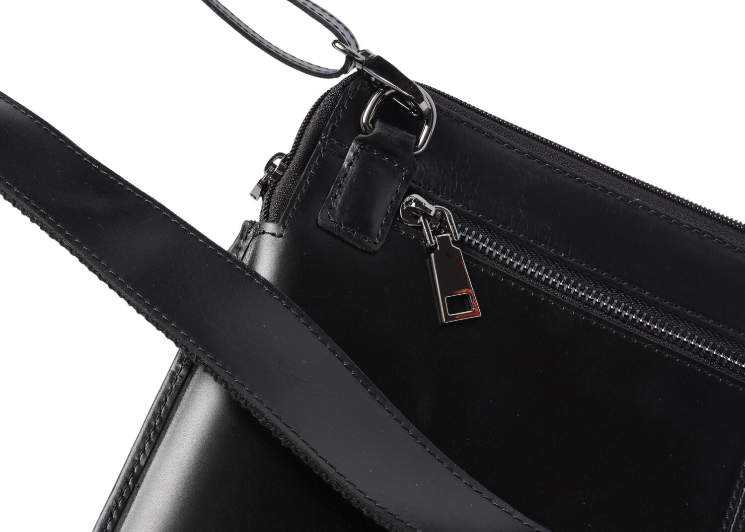 Genuine leather laptop bag with shoulder strap | 13" / 14" black - image 13