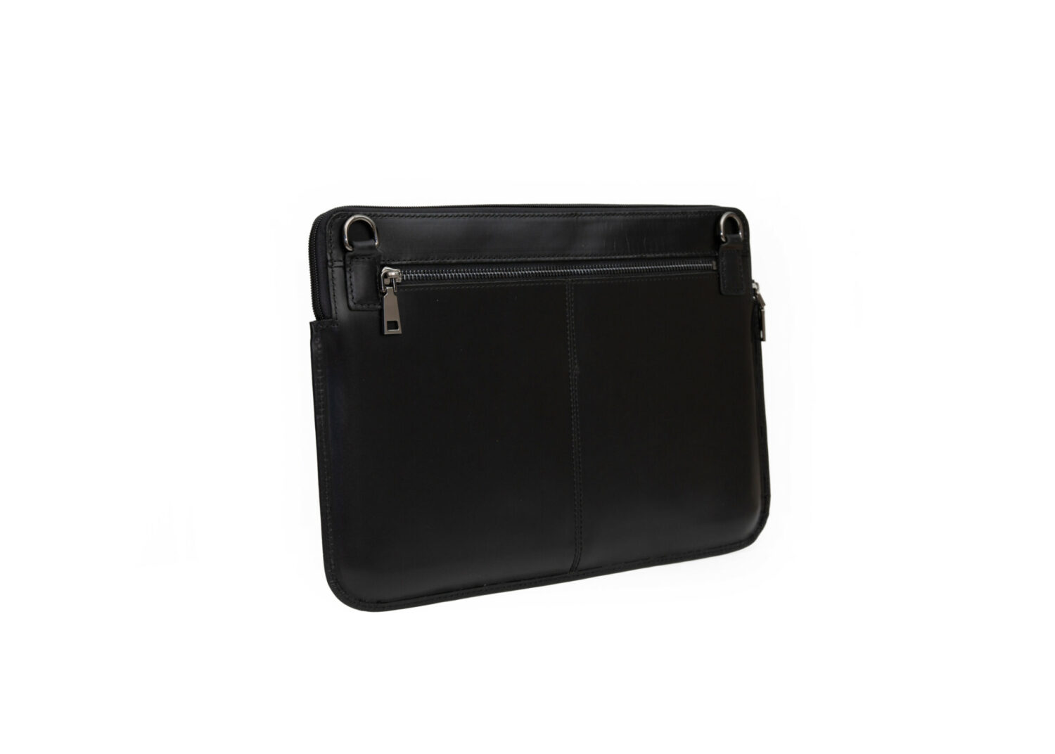 Genuine leather laptop bag with shoulder strap | 13" / 14" black - image 6